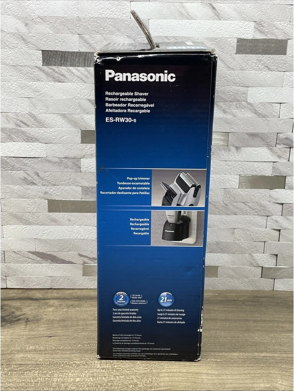 Panasonic Twin 2 Blade Wet/Dry Rechargeable Silver ES-RW30-S New Factory Sealed
